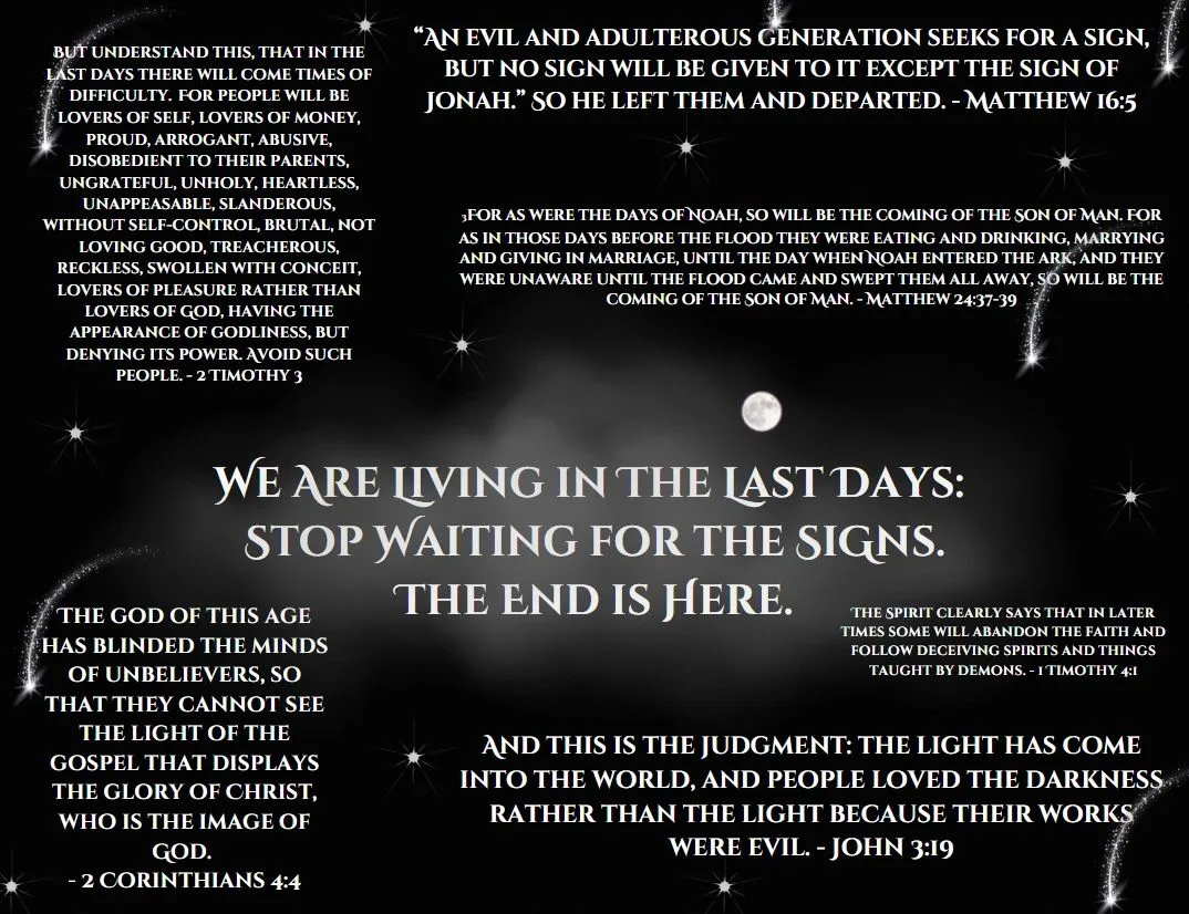 A religious message urging awareness of the last days and the coming judgment.